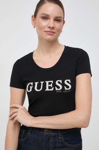 Tričko Guess PONY HAIR černá barva, W4RI45 J1314