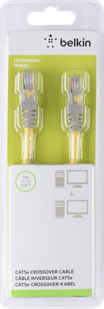 RJ45 (křížený) síťový kabel CAT 5e U/UTP 3.00 m žlutá s ochranou Belkin