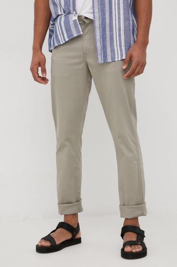Kalhoty Wrangler pánské, béžová barva, přiléhavé