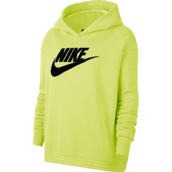 Nike NSW ICN CLSH FLC HOODIE PLUS W Dámská mikina, reflexní neon, velikost 2x