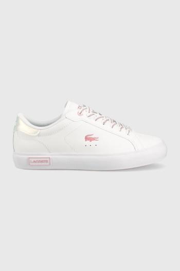 Kožené sneakers boty Lacoste Powercourt bílá barva