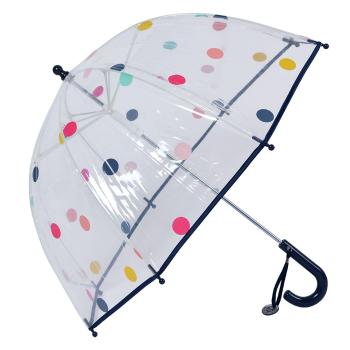 Průhledný deštník pro děti s černým držadlem a puntíky - Ø 50 cm JZCUM0009Z