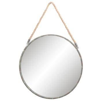 Kulaté kovové zrcadlo s provazem - Ø 47*3cm 62S126