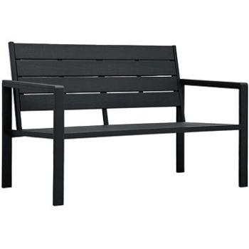 Zahradní lavice 120 cm HDPE černá dřevěný vzhled (47878)