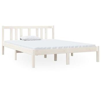 Rám postele bílý masivní dřevo 135 × 190 cm Double, 814860 (814860)