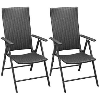 Stohovatelné zahradní židle 2 ks polyratan černé 42796 (42796)