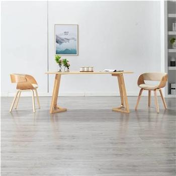 Jídelní židle 2 ks krémové ohýbané dřevo a umělá kůže (278862)