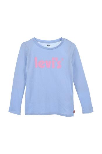 Dětská bavlněná košile s dlouhým rukávem Levi's fialová barva, s potiskem