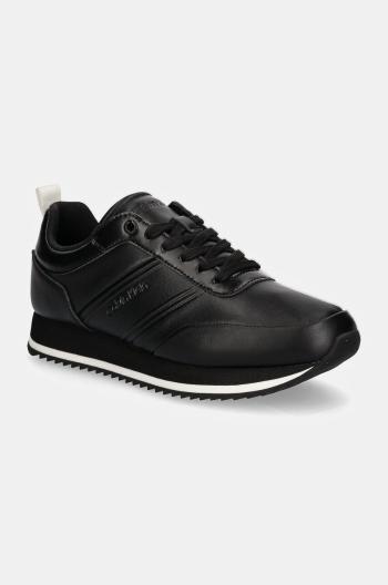 Sneakers boty Calvin Klein LOW TOP LACE UP LTH HF černá barva, HM0HM01553