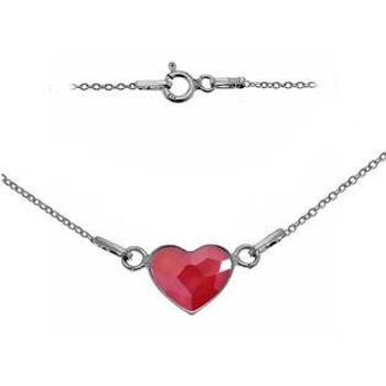NUBIS® Stříbrný náhrdelník se srdcem Crystals from Swarovski® Royal Red - NB-0200-RR