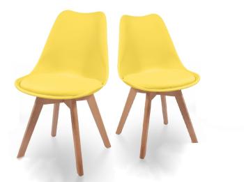 80463 MIADOMODO Sada jídelních židlí, žlutá, 2 kusy
