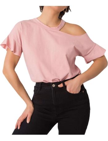Růžové dámské tričko s průstřihem vel. ONE SIZE