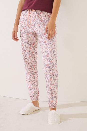 Pyžamové kalhoty women'secret Mix & Match dámské, růžová barva, bavlněná