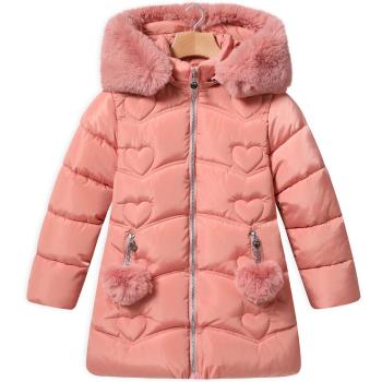 Dívčí zimní kabát GLO STORY SRDÍČKO růžový Velikost: 158