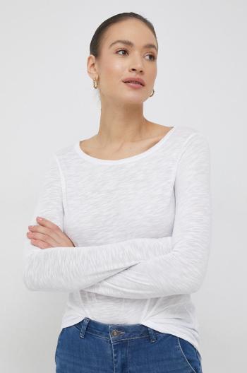Tričko s dlouhým rukávem Sisley bílá barva