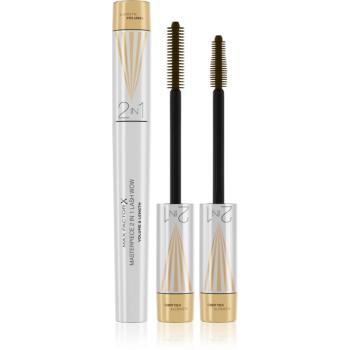 Max Factor Masterpiece Lash Wow řasenka pro prodloužení, natočení a objem s kartáčkem 2 v 1 odstín Black Brown 7 ml