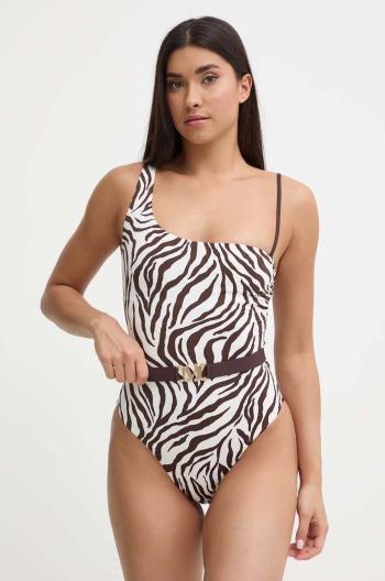 Jednodílné plavky Max Mara Beachwear hnědá barva, měkký košík, 2416831269600