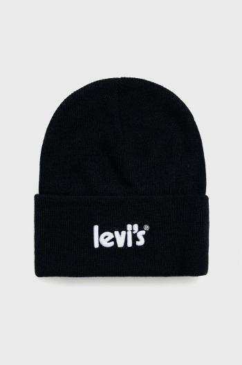 Dětska čepice Levi's černá barva,