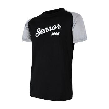 SENSOR MERINO ACTIVE PT LOGO pánské triko kr.rukáv černá/šedá Velikost: M