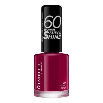 Rimmel London 60 Seconds Super Shine 8 ml lak na nehty pro ženy 320 Rapid Ruby