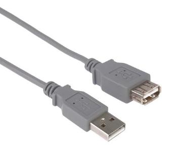 PREMIUMCORD Kabel USB 2.0 A-A 1m, prodlužovací (M/F) šedý