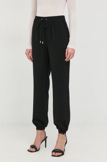 Kalhoty MICHAEL Michael Kors dámské, černá barva, high waist