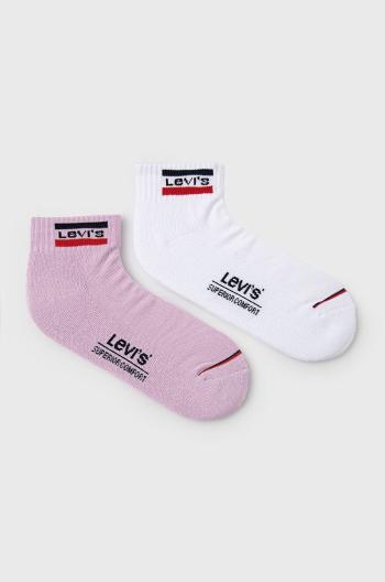Ponožky Levi's (2-pack) pánské, růžová barva