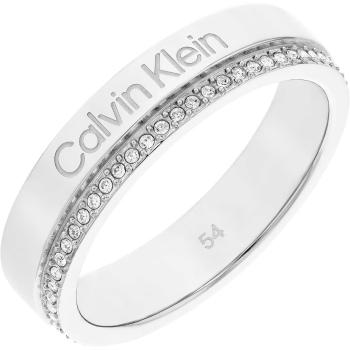 Calvin Klein Ocelový prsten s krystaly Minimal Linear 35000200 56 mm