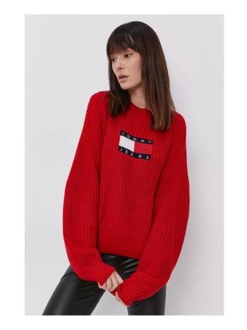 Tommy Jeans dámský červený svetr - M (XNL)