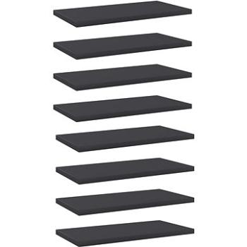 Přídavné police 8 ks šedé 40 x 20 x 1,5 cm dřevotříska 805143 (625,21)