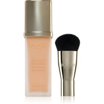 KIKO Milano Holiday Première 24h Lasting Foundation voděodolný tekutý make-up se štětcem odstín 05 Almond 28 ml