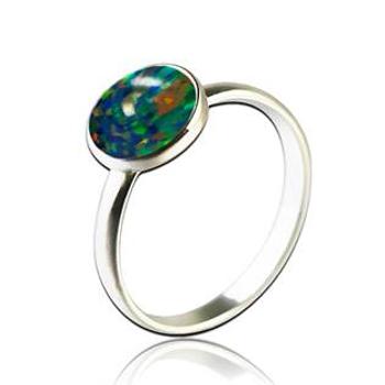 NUBIS® Stříbrný prsten s opálem - velikost 52 - NBP95-OP32-52