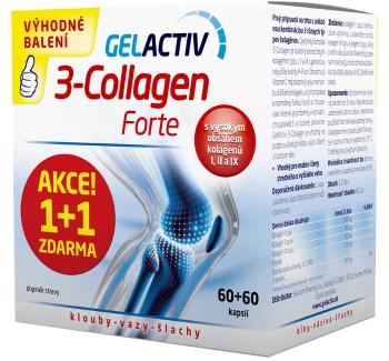 II. jakost GelActiv 3-Collagen Forte 1+1 zdarma 120 kapslí