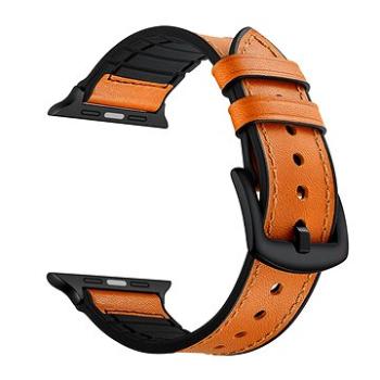Eternico Leather and Silicone Band pro Apple Watch 38mm / 40mm / 41mm oranžový (AET-AWLSL253-38)