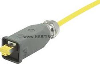 Propojka RJ45 Harting 09 45 115 1560, IP65 / 67, zástrčka rovná, Push-Pull, černá