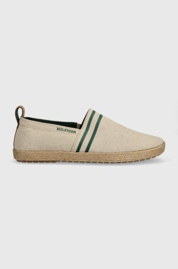 Espadrilky Tommy Hilfiger ESPADRILLE C CHAMBRAY béžová barva, FM0FM04982