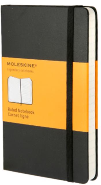 Moleskine - zápisník - linkovaný, černý S