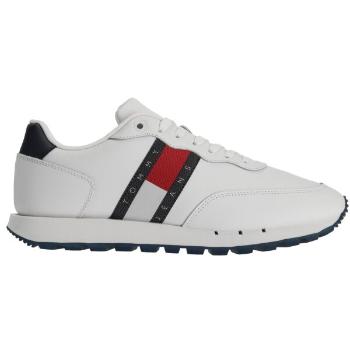 Tommy Hilfiger TOMMY JEANS LEATHER RUNNER ESS Pánská volnočasová obuv, bílá, velikost