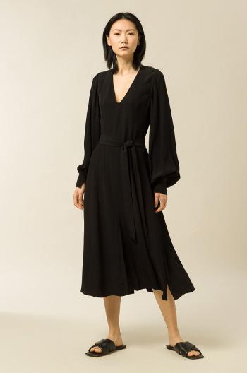 Šaty Ivy & Oak Dionne černá barva, midi, áčkové