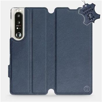 Kožené flip pouzdro na mobil Sony Xperia 1 III - Modré -  Blue Leather (5903516726530)