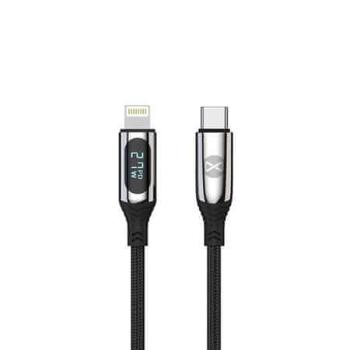 Forever Datový kabel s LCD USB-C na Lightning 1m 27W DATUSBCLI27WFOBK, černý