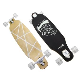 muuwmi Light s Long board GLOW ABEC 7 Pablo, se svítícími kolečky a svítícím efektem