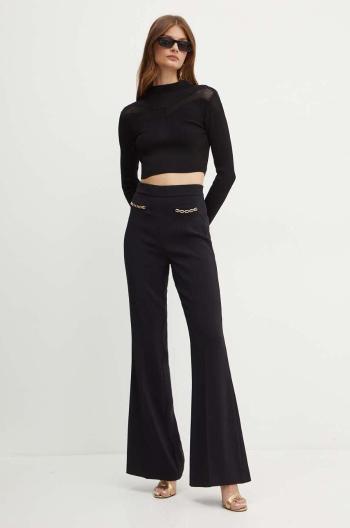 Kalhoty Twinset dámské, černá barva, zvony, high waist, 242TP2083