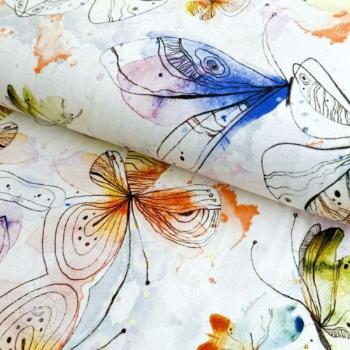 Úplet VISCOSE LYCRA HEAVY Butterflies design C digital print