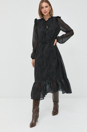 Šaty Silvian Heach černá barva, midi