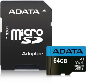 Adata MicroSDXC 64GB UHS-I 85/20MB/s + ad (AUSDX64GUICL10A1-RA1)