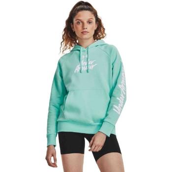 Under Armour RIVAL FLEECE GRAPHIC HDY Dámská mikina, světle modrá, velikost