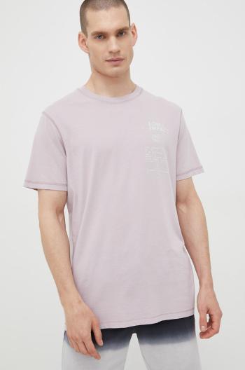 Bavlněné tričko Jack & Jones fialová barva, s potiskem