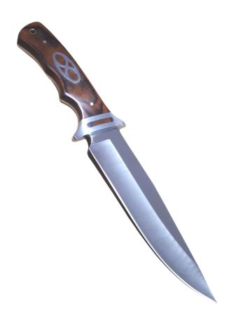 Turistický nůž 32 cm s dřevěnou rukojetí a pouzdrem