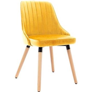 Jídelní židle 2 ks žluté samet (323059)